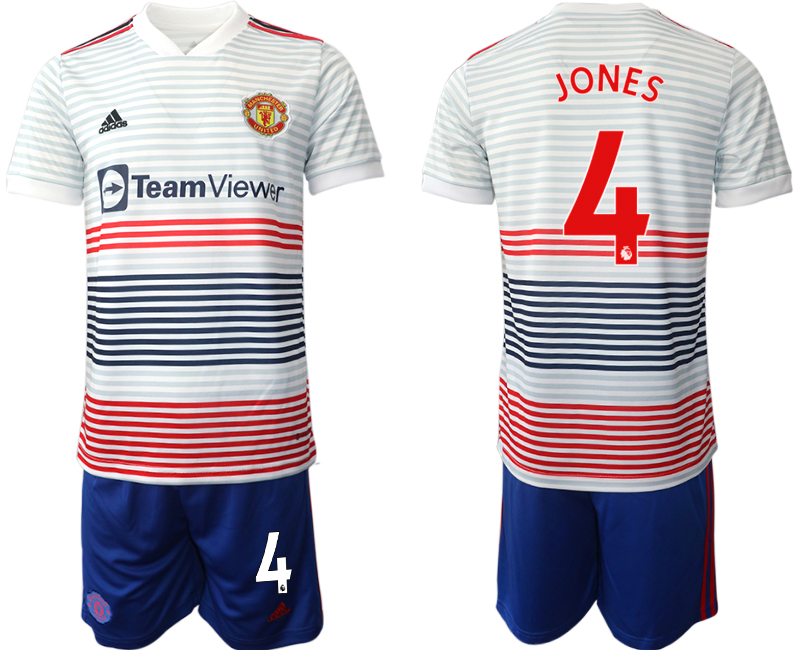 Men 2022-2023 Club Manchester United away white #4 Adidas Soccer Jersey->manchester united jersey->Soccer Club Jersey